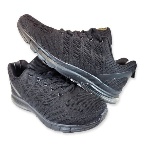 Jarlif Women's Sneakers Black Sz9 Lace Up Cushioned Insole Running Non Slip - Picture 2 of 10